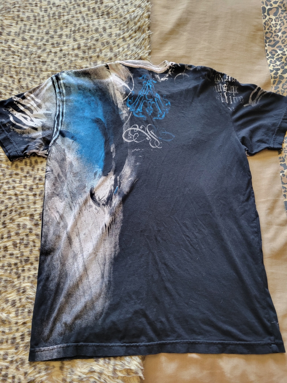 ARCHAIC Black Graphic Men’s T-Shirt with Blue Accent